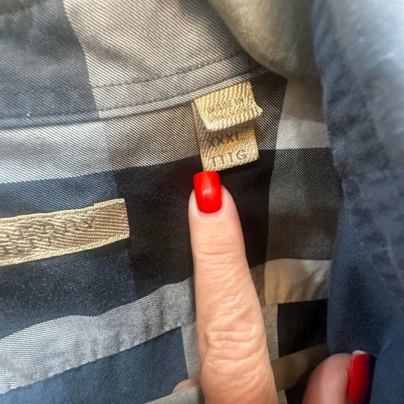 Burberry Blue and Black Plaid Button Down Shirt Size XXXL - Picture 2 of 7